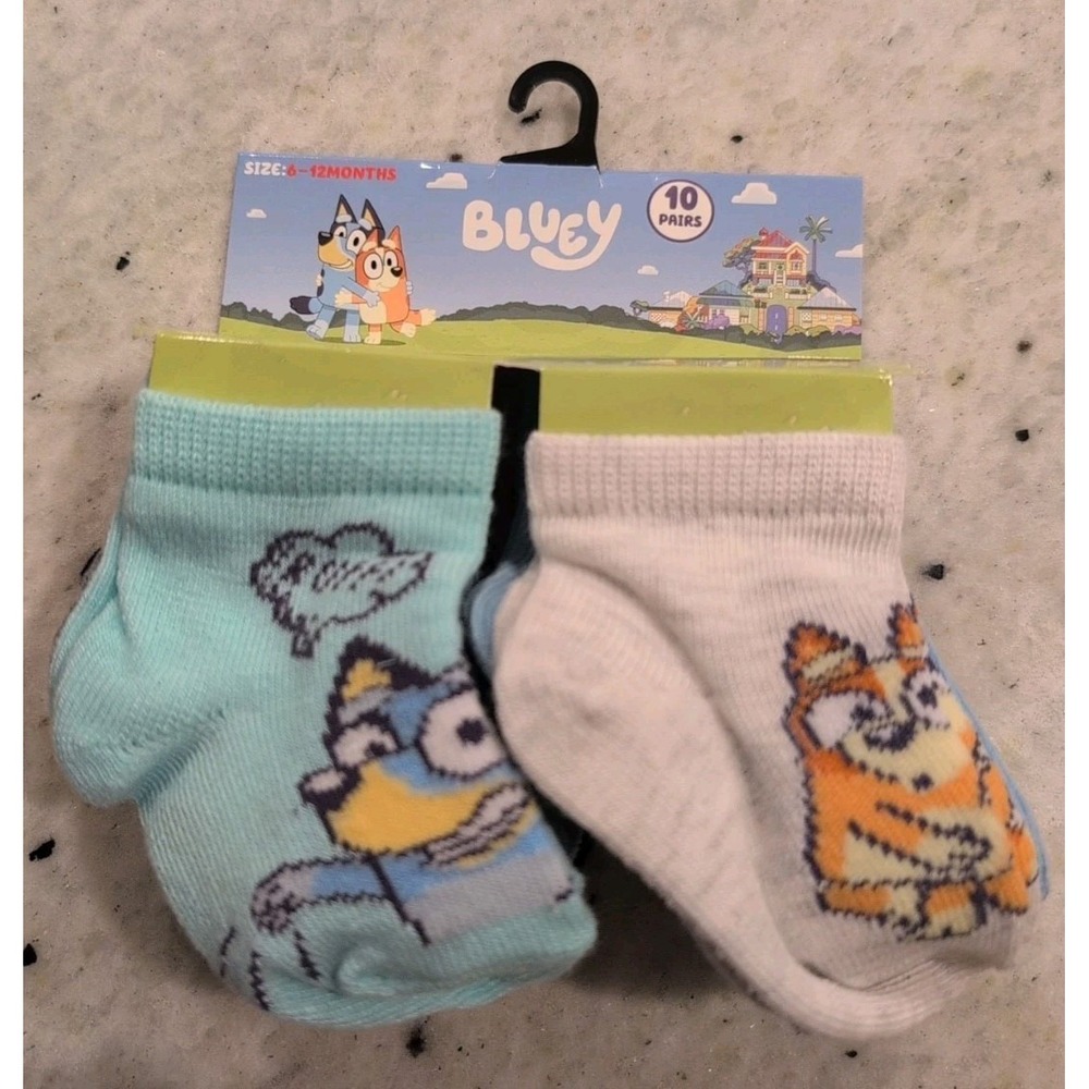 Bluey 10PK Quarter Socks    Toddler Size 6-12 Months Nwt